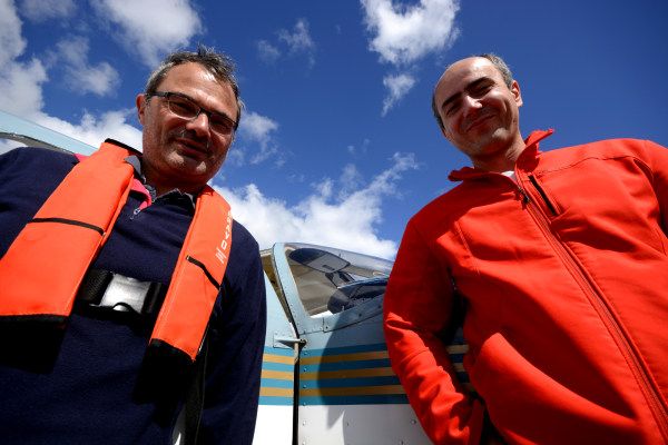 Henri, Matthieu et le Brue sous un beau ciel bleu!